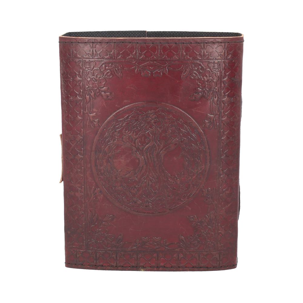 Lockable Tree Of Life Red Leather Journal 15 x 21cm