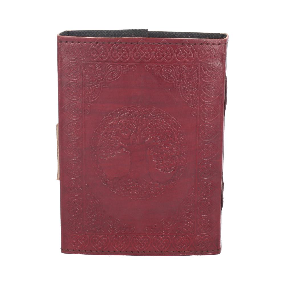 Lockable Tree Of Life Red Leather Journal 13 x 18cm