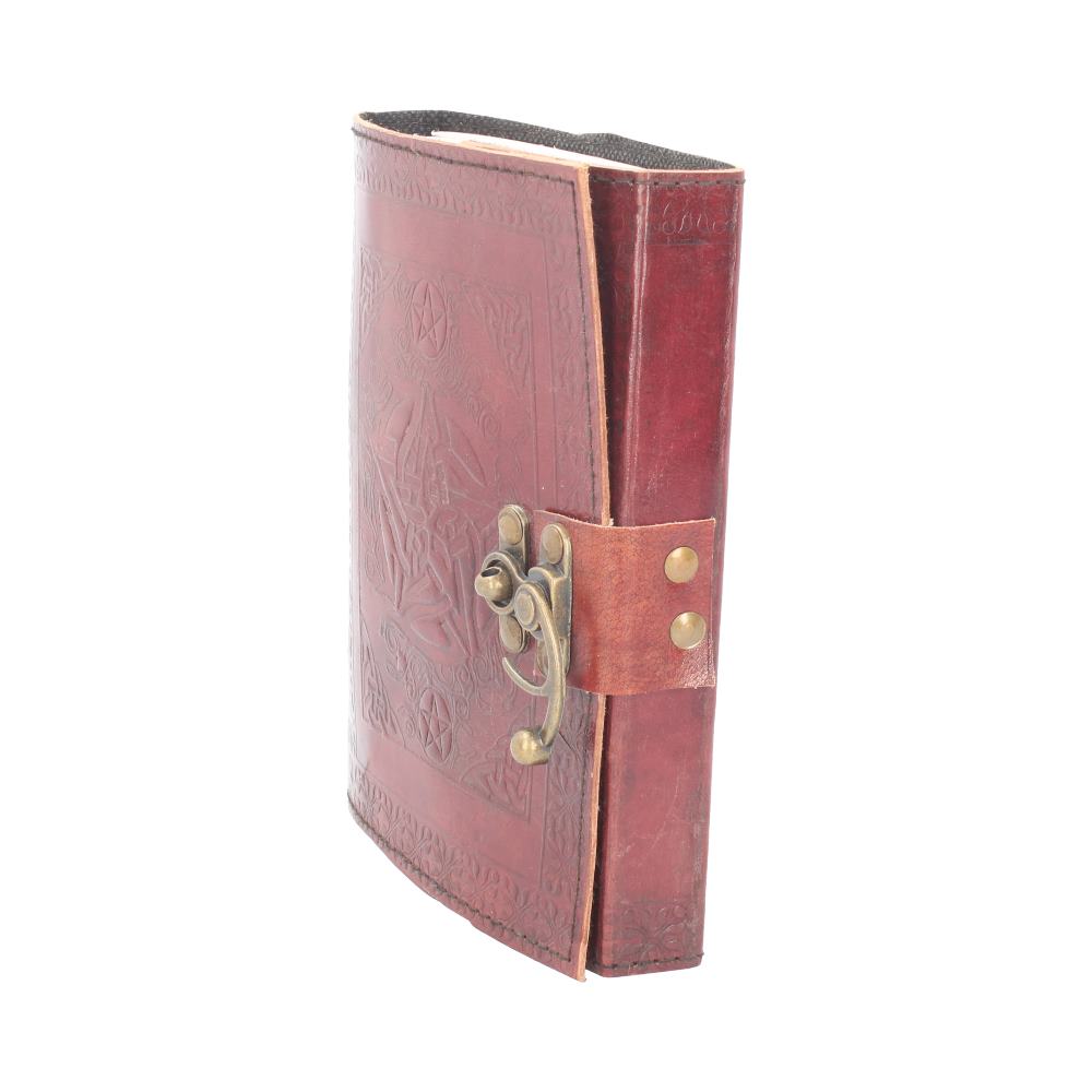 Lockable Pentagram Red Leather Journal 15 x 21cm