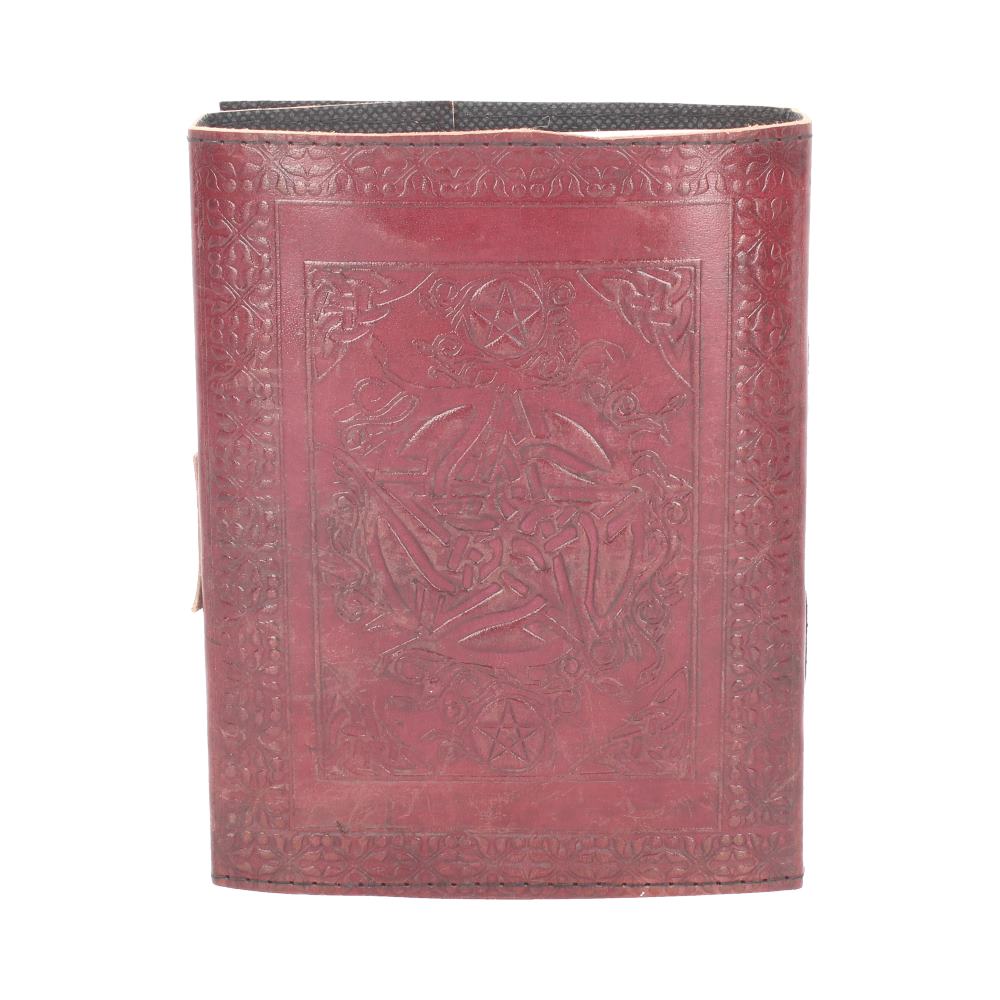 Lockable Pentagram Red Leather Journal 15 x 21cm