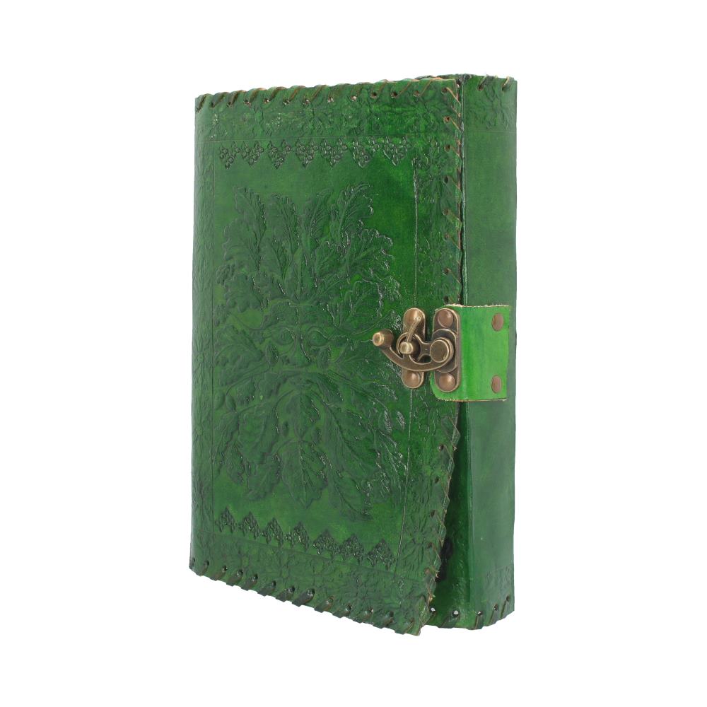 Real Leather Greenman Green Embossed Journal with Lock