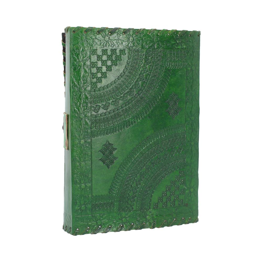 Real Leather Greenman Green Embossed Journal with Lock