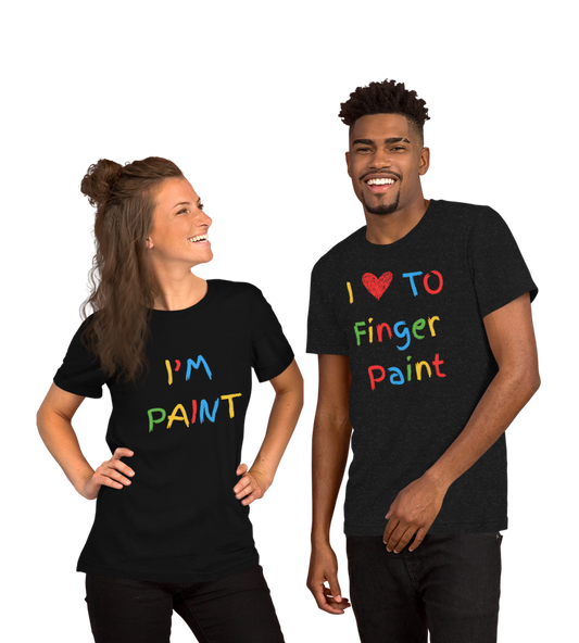 "Finger Paint" Couples T-Shirt Black