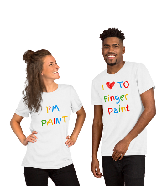 "Finger Paint" Couples T-Shirt Set White