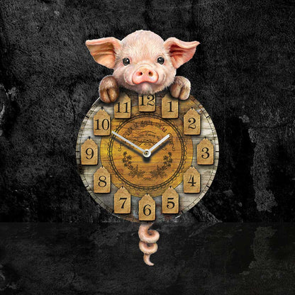 Piggin' Tickin' Pig Pendulum Clock