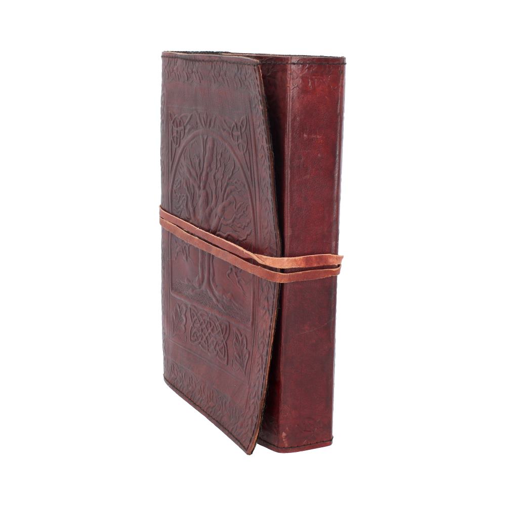 Tree Of Life Bound Red Leather Embossed Journal 18 x 25cm