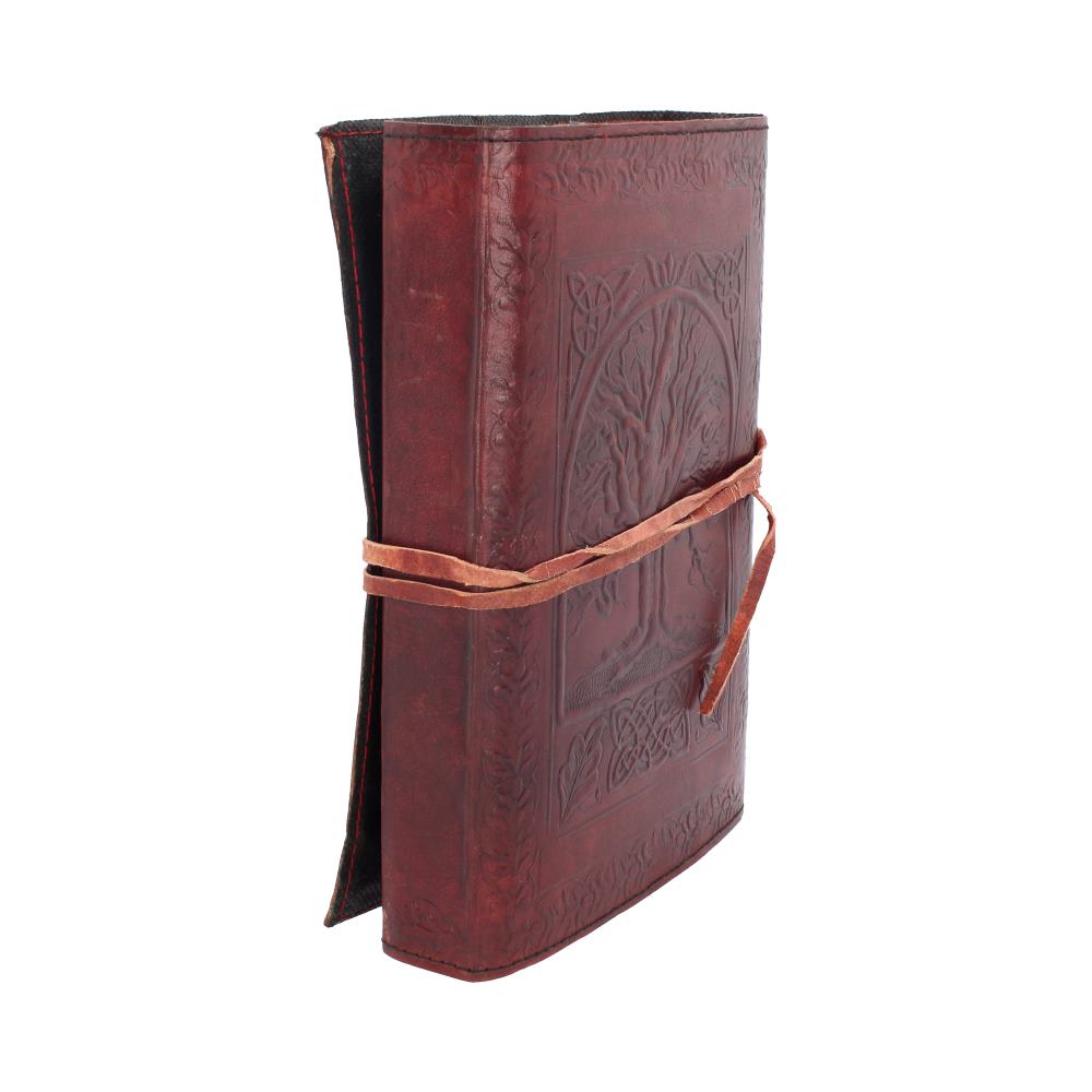 Tree Of Life Bound Red Leather Embossed Journal 18 x 25cm