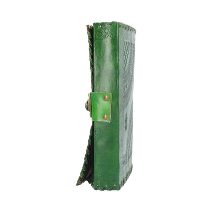 Real Leather Greenman Green Embossed Journal with Lock