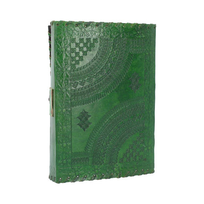 Real Leather Greenman Green Embossed Journal with Lock