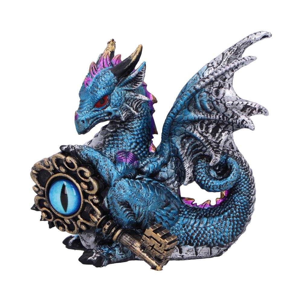 Keeper of the Key (Blue)  A Majestic Dragon Figurine