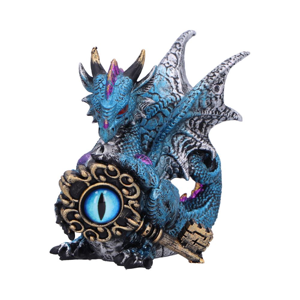 Keeper of the Key (Blue)  A Majestic Dragon Figurine